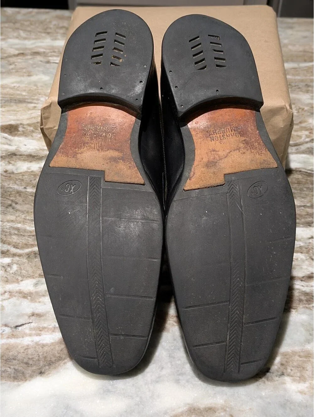Johnston & Murphy Leather Oxfords Size 13M Nocturne Black Italy
